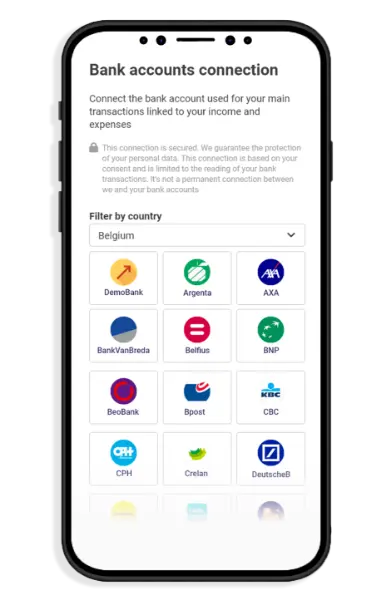 List of banks available for the user to connect to